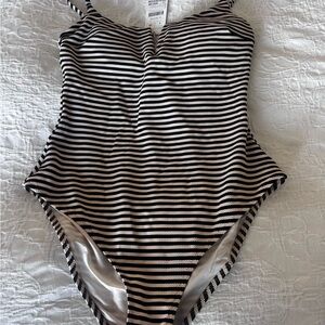 oysho Striped Black and White Swimsuit NWT size medium
